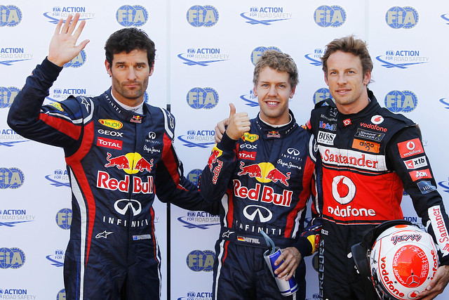 Vettel, Webber and Button at Mocaco GP