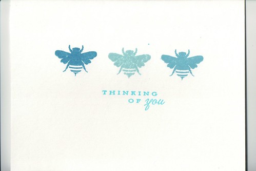 Blue Bee Thinking of You Notecard