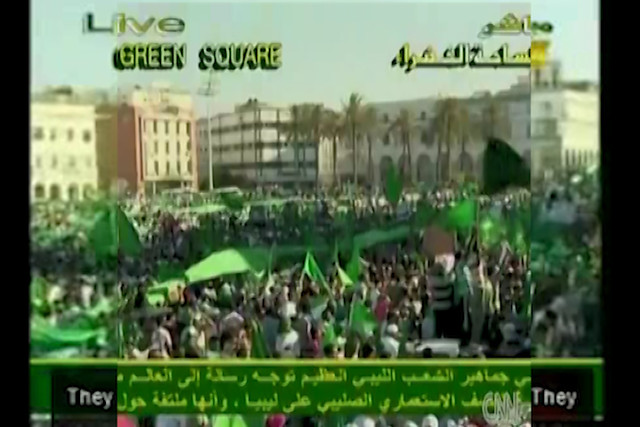 CNN_17_JUNE_2011_Tripoli_Libya_Uprising_Anger_Large_Gaddafi_Rally-MxbGEtLjYiE @ 0:27:26 over top CNN_17_JUNE_2011_Tripoli_Libya_Uprising_Anger_Large_Gaddafi_Rally-MxbGEtLjYiE @ 02:34:08