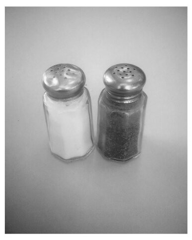 salt pepper black white