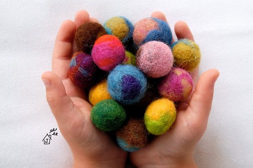 felted wool marbles