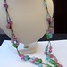 Pastel pink,green,turquoise, knotted necklace