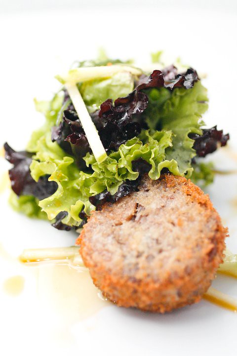 Crispy Duck Roulade with Mixed Greens