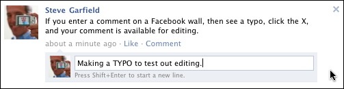 Facebook Comment Editing