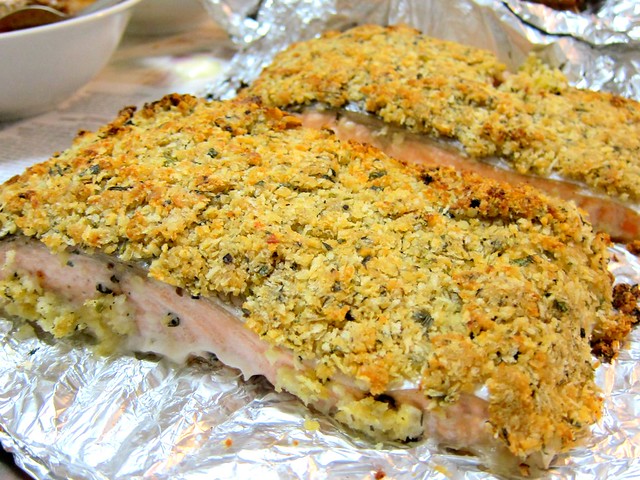 Baked Herb Crusted Salmon