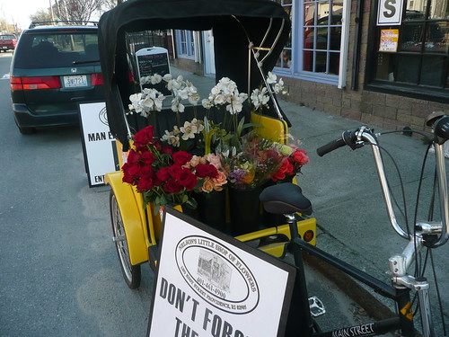 pedicab full of flowers