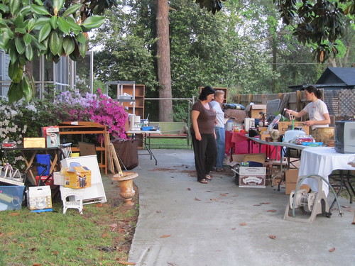 the yard sale during a lull