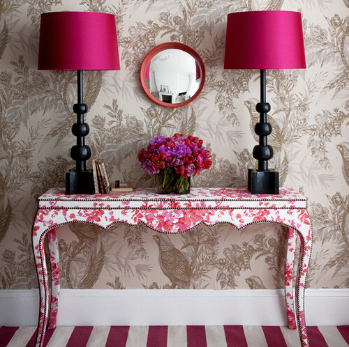 Black and Pink - Striking Hallway_Interior Design via housetohome