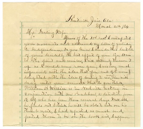 Frank James letter to Anna James, 1884  (1 of 5)