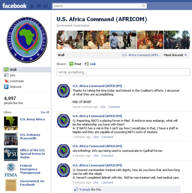 News Briefing: U.S. Africa Command on Facebook