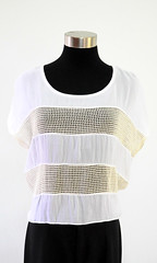 Short Tee with Striped Netting