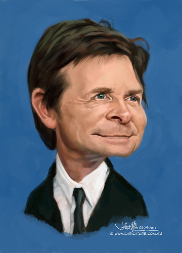 digital caricature of Michael J Fox - 3
