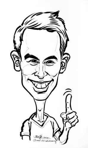 George Young caricature for Mediacorp Okto Channel