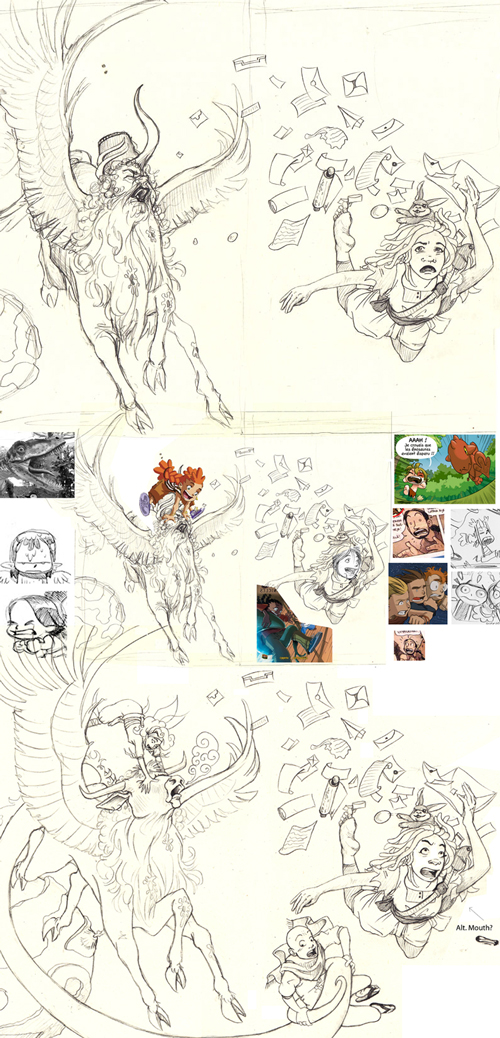 Process of sketching the cover for Do: Book of Letters