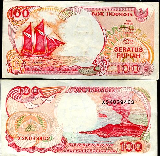 100 Rupií Indonézia 1992, Pick 127