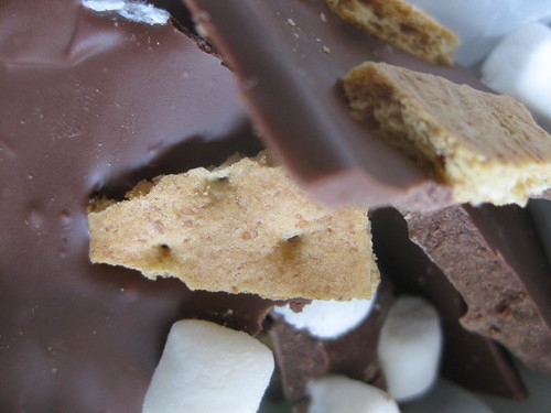 Chocolate, marshmallows and graham crackers