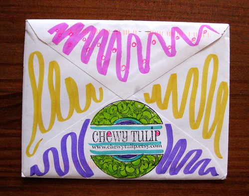 Rainbow envelope from chewy tulip, back