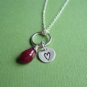 Ruby and Heart Necklace