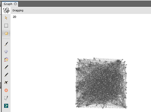 Gephi -graph view of imported graph