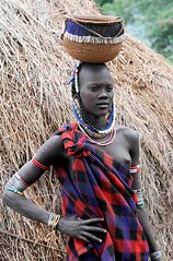 Mursi Woman with Basket, Mago National Park
