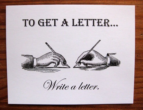 To get a letter, write a letter postcard