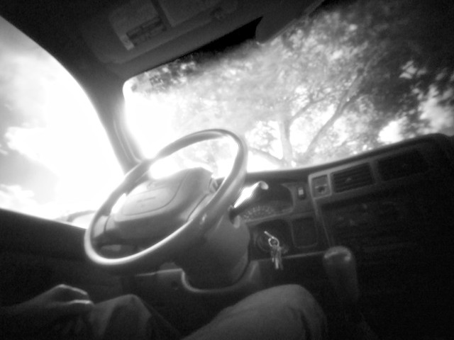 trees summer blackandwhite truck keys interior pickup dashboard steeringwheel gauges instrumentpanel manualtransmission 1998toyotatacoma