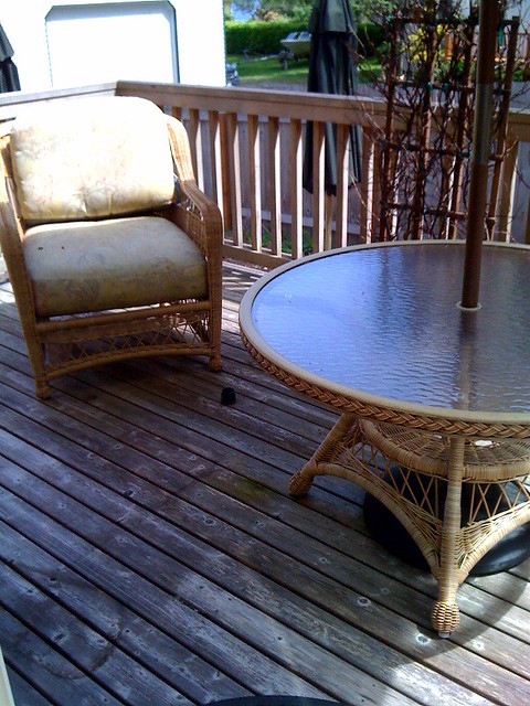 Wearing White {Slipcovers} After Labor Day {Finally, Back Deck Progress Check-In!}