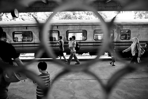 Passengers disembarking at Tanjong Pagar KTM railway station