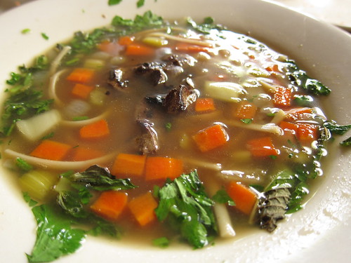 Duck Livers in Beef Broth with Mint and Fresh Vegetables at Feast