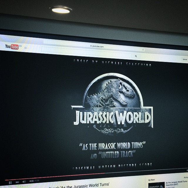 Fantastic track released on YouTube: As the Jurassic World turns. Im so glad @m_giacchino is behind it. Was the only guy I could think if John Williams wasnt available for the job. Giacchino got the tone, a new one, which keeps growing and growing all