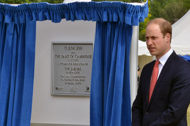 Duke of Cambridge with MAGNA CARTA plaque
