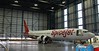 Spicejet Boeing 737-900ER in for maintenance in Hanger 6 at Dublin Airport.
