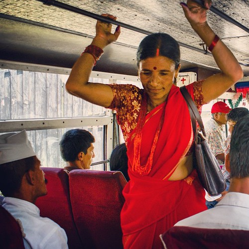   ... 2009   ...     #Travel #Memories #2009 #Pokhara # #Nepal ... ... #Local #Bus #Peoples #Woman in #Red #Sari ©  Jude Lee