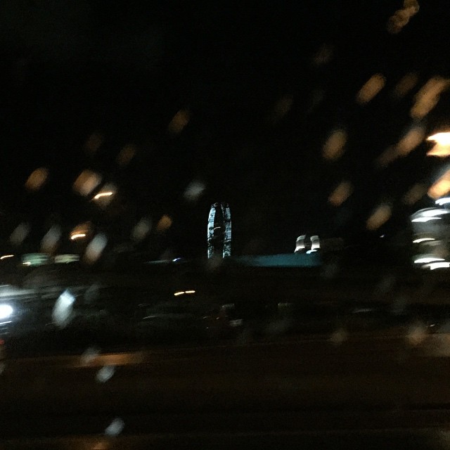 Yes, its actually raining in LA - Ritz Carlton in background - driving home from a disappointing Clippers game. #staplescenter #nbaplayoffs #rockets #clippers #LosAngeles #playoffs #basketball #nba #hustonrockets #California