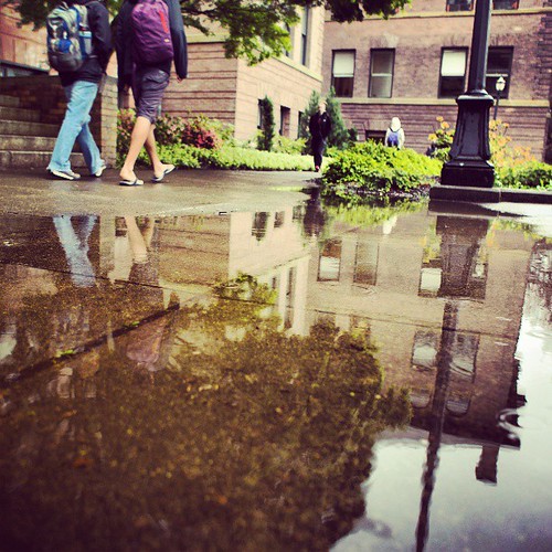 Rain: Making puddles at Western since 1893.