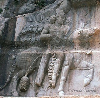1976.05-40d تنگ چوگان Tang-i-Chogan Sasanian Relief (Bishapur IV) of Bahram II (276-294 A.D.), detail of the King, 1976.