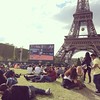 Cant get to the French Open? Come watch it for free down at the #TourEiffel #paris #icicestparis #parisfootwalks #rolandgarros