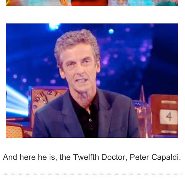 Not sure who Peter Capaldi is and not sure how I will like him, but for better or worse, hes the new Doctor. #whovian #drwho