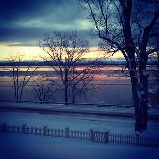 Lake Champlain tries to freeze solid. Sun rise...