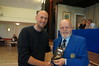 Rob Mutton accepting the Sunday PREMIER LEAGUEs Daily Echo Golden Boot Award on behalf of Shane Barney