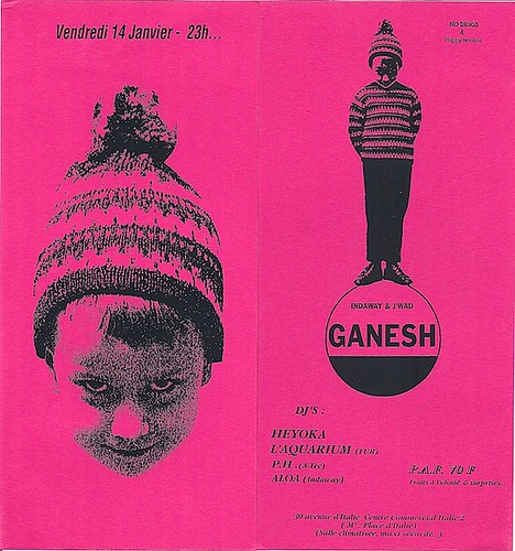 Patrice Heyoka - Flyer 14/01/1994 - "Ganesh" (Paris) <a style="margin-left:10px; font-size:0.8em;" href="http://www.flickr.com/photos/110110699@N03/12205472155/" target="_blank">@flickr</a>
