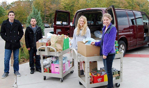 JJC honors students (pictured) helped collect 600 pounds of food for Daybreak Shelter in Joliet.