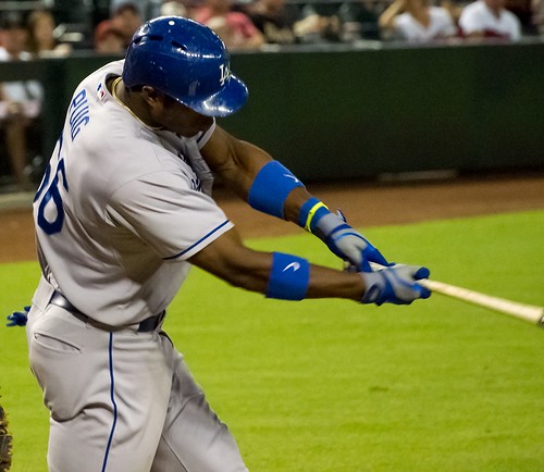 Yasiel Puig takes a mighty swing