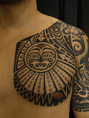 Hawaiian Tribal Chest Tattoo