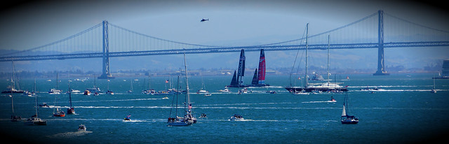 bay bridge and start of the race