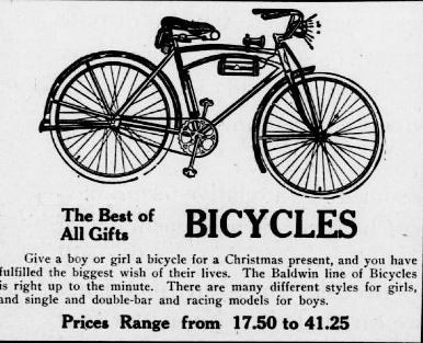 1922 Christmas Bike Ad (Detail) ©  Michael Neubert