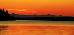 Fiery Glenmore Reservoir Sunset