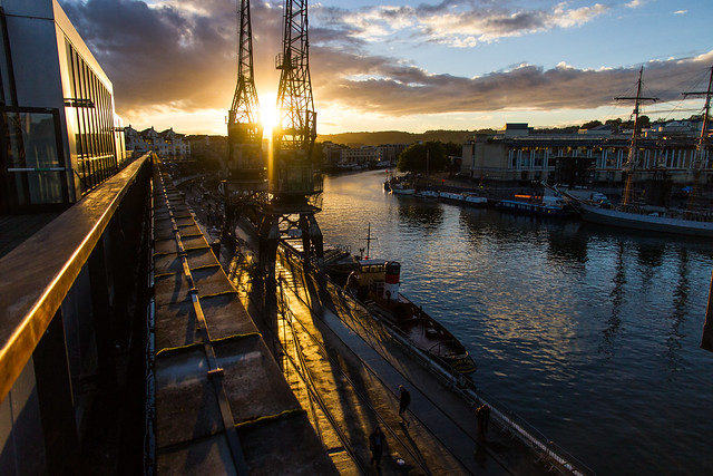 Bristol Docks at sunset