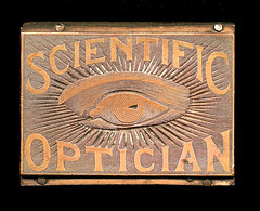 Vintage Scientific Optician printing block