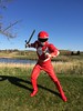 Red Ranger outdoors